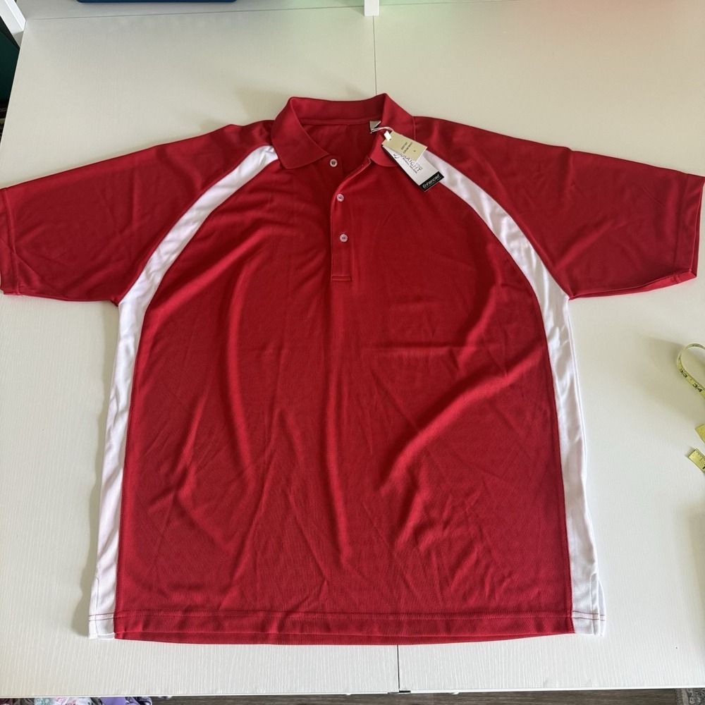 NWT Byron Nelson Eleven Straight Red L Men's Polo Shirt Short Sleeve Collared